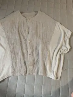 （株）デイークのグレー 半袖トップス リネン混合