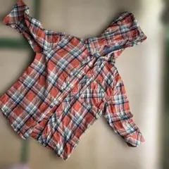 フード付きチェック柄シャツ Sサイズ