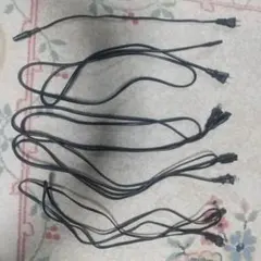 電源コード2m 4本、0.5m 1本 2P ACプラグ-2P ACソケット