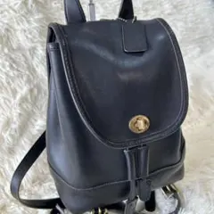 COACH オールドコーチ リュック ターンロック オールレザー 9960 黒