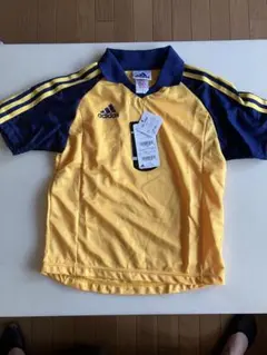 サッカー　adidas ポロシャツ イエロー ネイビー 140