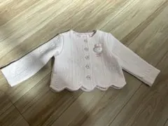 メゾピアノ うさぎマスコット付き裾スカラップカーディガン