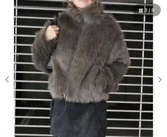 FUNファーコートショート丈 ブラウン着用3回数時間美品