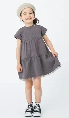 美品＊カットティアードワンピース*petitmain*110cm