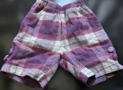 紫と白のチェック柄 半ズボン