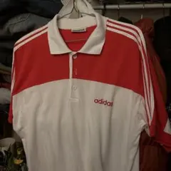 adidas ポロシャツ 赤/白 105
