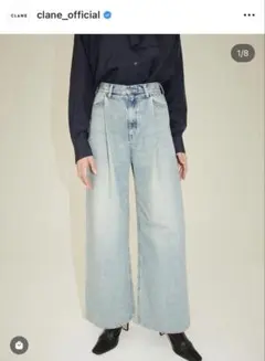 SuzuHirosex CLANE TUCK WIDE DENIM PANTS