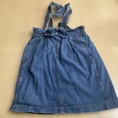 デニムジャンバースカート フリル付き