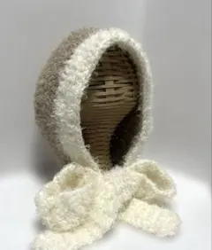 ハンドメイド(266) 手編み バラクラバ　ボンネット　ニット帽