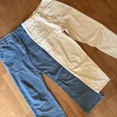 【デニムセット売り 】ホワイトテーパードandブルーストレートデニム