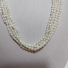 淡水パール小粒 五連ネックレス