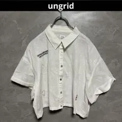 ungrid 刺繍 ハーフ スリーブ シャツ 白 ブラウス F リネンのサムネイル