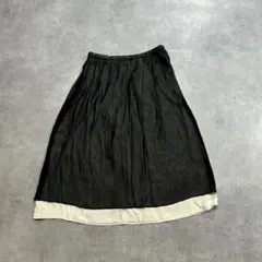 90s Sybilla シビラ 日本製 レーヨン ロングスカート 黒 M フレアのサムネイル