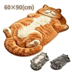 ハチワレ 猫 へそ天 デザインマット インテリア マルチマット ネコラグ