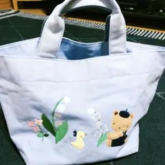 入手困難☆familiar☆水色大容量トートバッグ