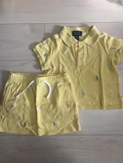 ポロラルフローレン　イエロー 刺繍 ポロシャツ　スカートセット　3T 100
