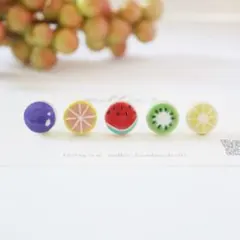 フルーツ盛り合わせ② フルーツ　果物　デザート　イヤリング　タイル　ピアス