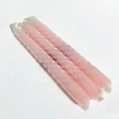 スパイラルキャンドル　19cm　薄ピンク　3個セット