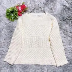 美品 【レプシィム】 8分袖ニット ホワイト （M） カジュアル フェミニン