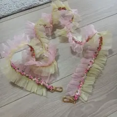 ハンドメイド フリル スマホショルダーストラップ