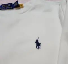 POLO ラルフローレン スウェット トレーナー ホワイト ロゴ XS 白美品
