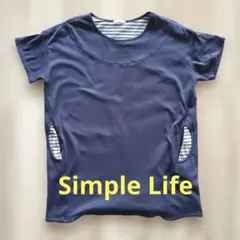 SIMPLE LIFE 半袖カットソー ネイビー ボーダーのサムネイル