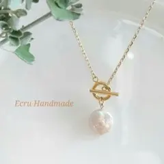 マンテル コイン淡水パール ミドルロングネックレス