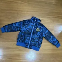 青系カモフラージュジャケット ダウン アウター 冬 110 子供 ブルー