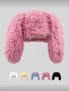 ウサギ耳フェイクファー帽子 コスプレ