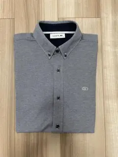 LACOSTE グレー 半袖シャツ ボタンダウン