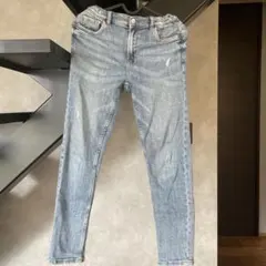 ライトブルーダメージデニムスキニーパンツ　サイズ13-14 CM164
