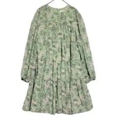 花柄 シフォンティアードチュニック　M