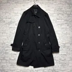 COMME CA ISM ブラック トレンチコート ロングコート　ウール100%