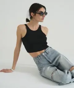 【新品・未使用】CLANE SHORT TANK TOPS BLACKのサムネイル