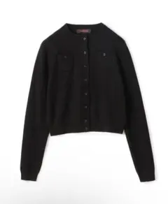 め*ー様 CABaN コットンカシミヤ　クルーネックカーディガン　ブラック