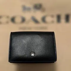 COACH コーチ 三つ折り財布　レザー　黒