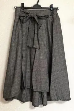 しまむら　グレンチェックスカート　フレアスカート　ロングスカート　Lサイズ