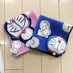 《新品・未使用》ドラえもん タオルハンカチ 2枚セット　マスコット付き