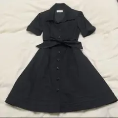 AR Aライン リボン シャツワンピ