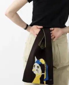 新品☆ジュビリー jubilee ニットトートバッグ ネコ ブラウン