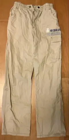 ボーイズ　綿ロングパンツ　ベージュ　160〜165 股下70