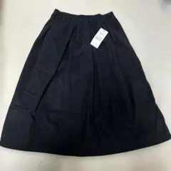 新品　イーハイフンワールドギャラリー　シャギーギャザーフレアスカート　ブラック