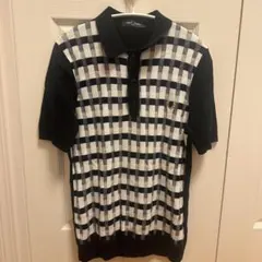 フレッドペリー アブストラクトチェック ニットポロシャツ　fred perry
