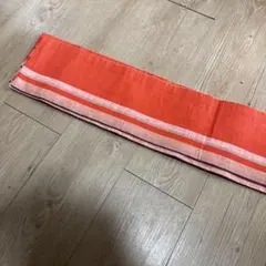 半幅帯 赤系 ストライプ柄 浴衣帯
