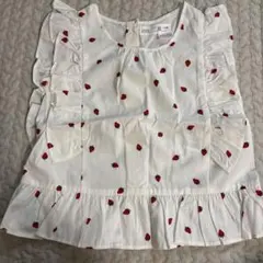 ZARA いちご柄 フリルブラウス 116