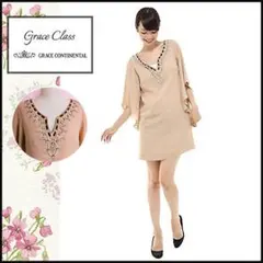 【GRACE CLASS】フレアスリーブ刺繍ワンピース　オケージョン　結婚式