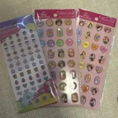 ディズニープリンセスストーンシール　たまごっちプチプチシール 3枚セット