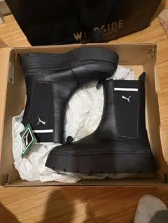PUMA ブラック サイドゴアブーツ