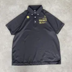 DESCENTE デサント ポロシャツ ブラック ゴールドロゴ　XOサイズ