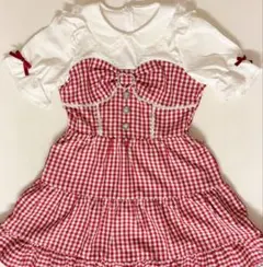お値下げ中☆　夢展望　ワンピース　赤　量産型　地雷系　オタク　参戦服のサムネイル